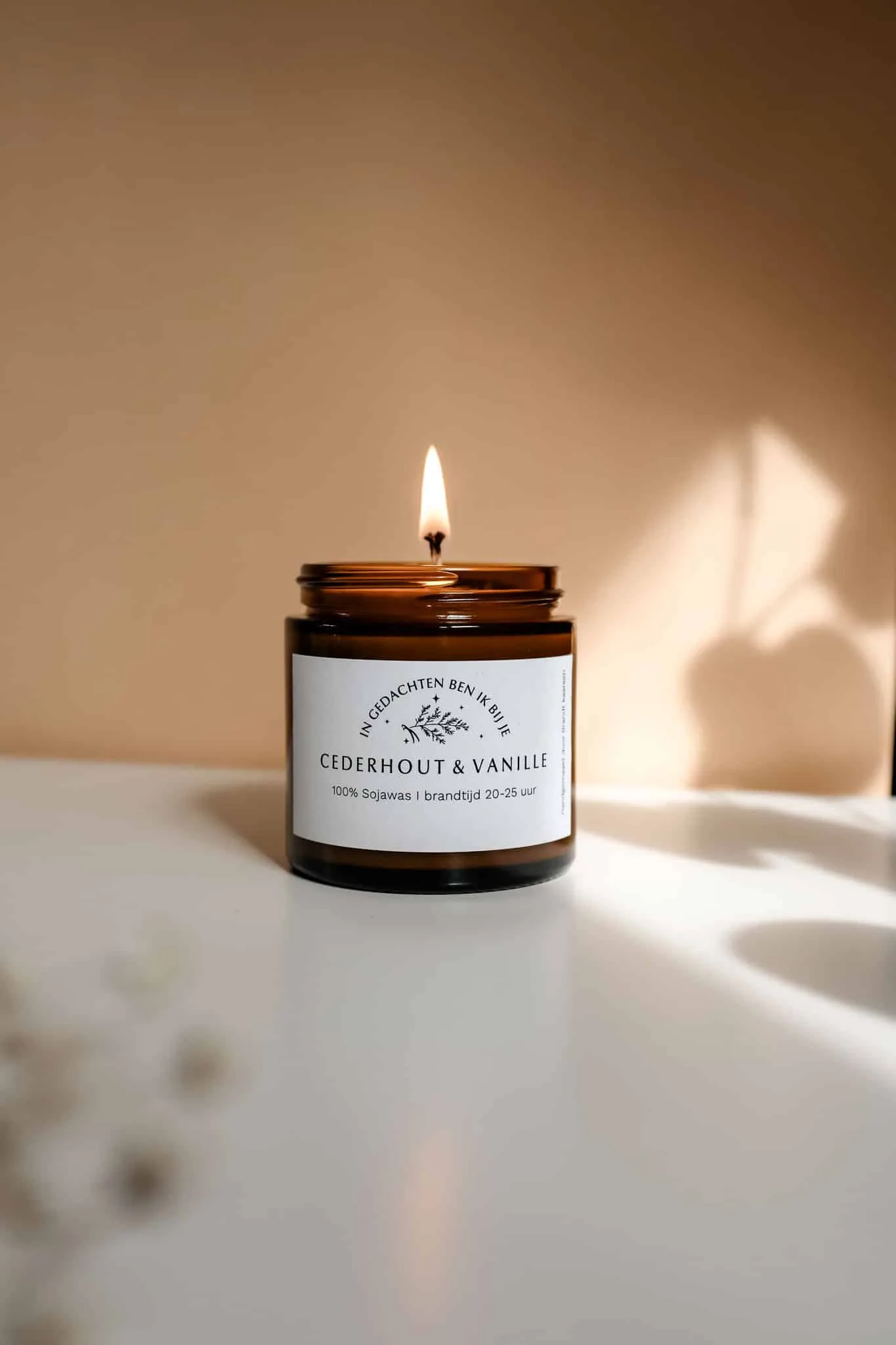 Geurkaars in gedachten ben ik bij je lichtpuntjes